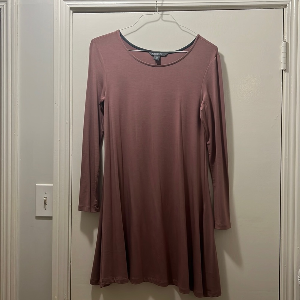 Poly/cotton blend plum colored dress